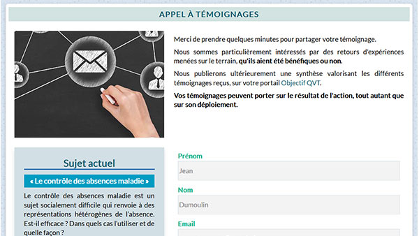 Appel à témoignages